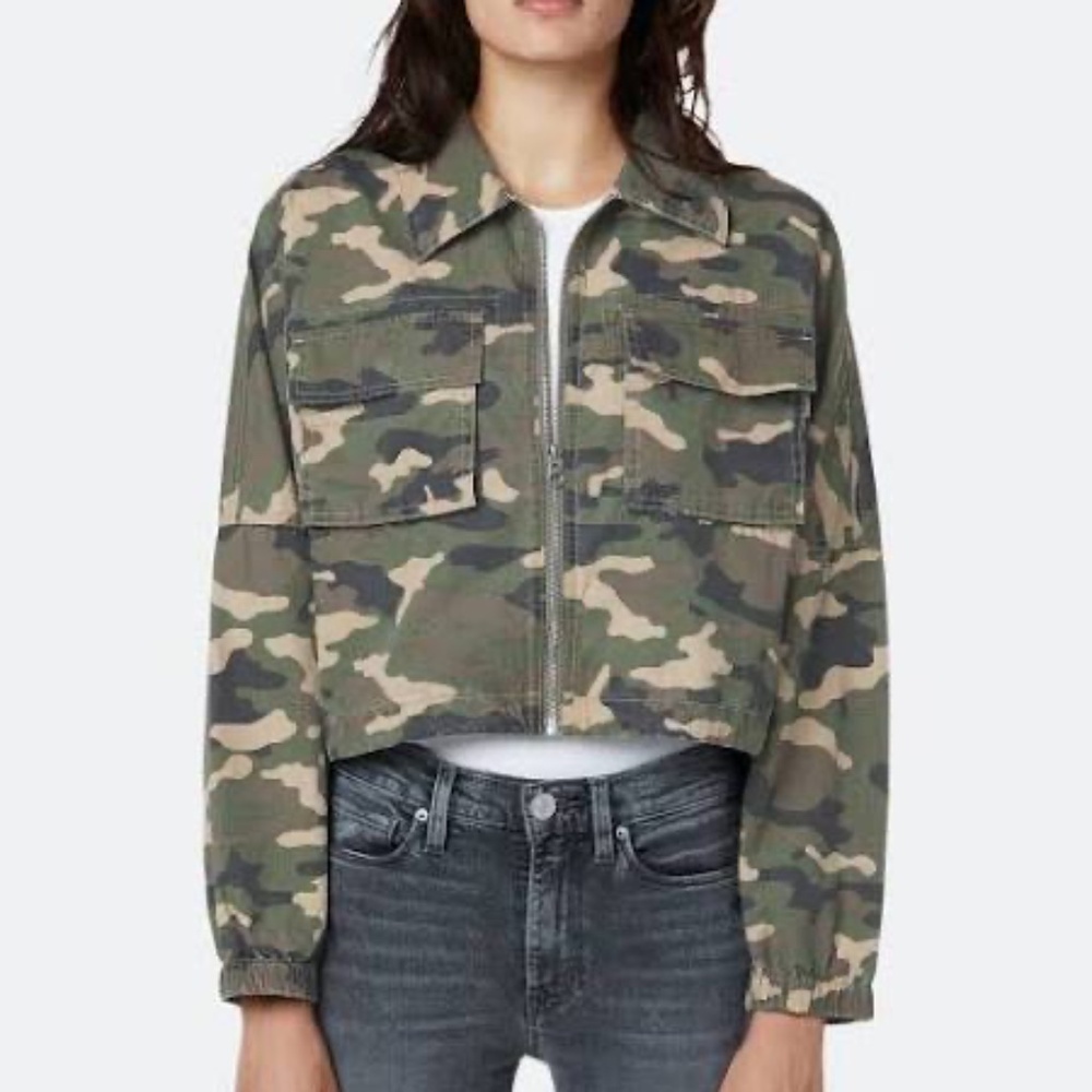 Hudson Jeans Cropped Military Jacket - Camouflage